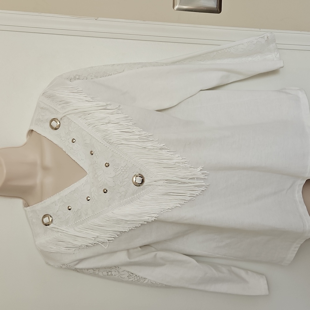 Vintage Saisa Western Fringe Top Size M Made in the USA